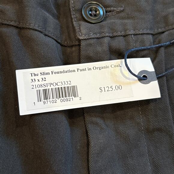 Taylor Stitch Pants Mens Sz 33x32 Gray The Slim Foundation Organic Preppy Casual - Picture 6 of 11